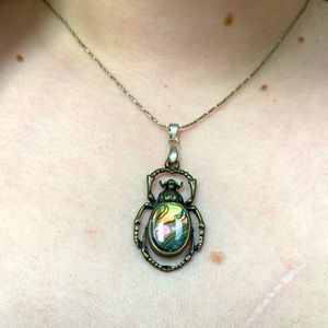 Abalone Scarab necklace